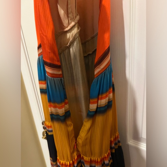 🌺🌺Anthropologie Tanvi Kedia V-Neck
Silky Colorblock Midi Dress - Picture 12 of 17